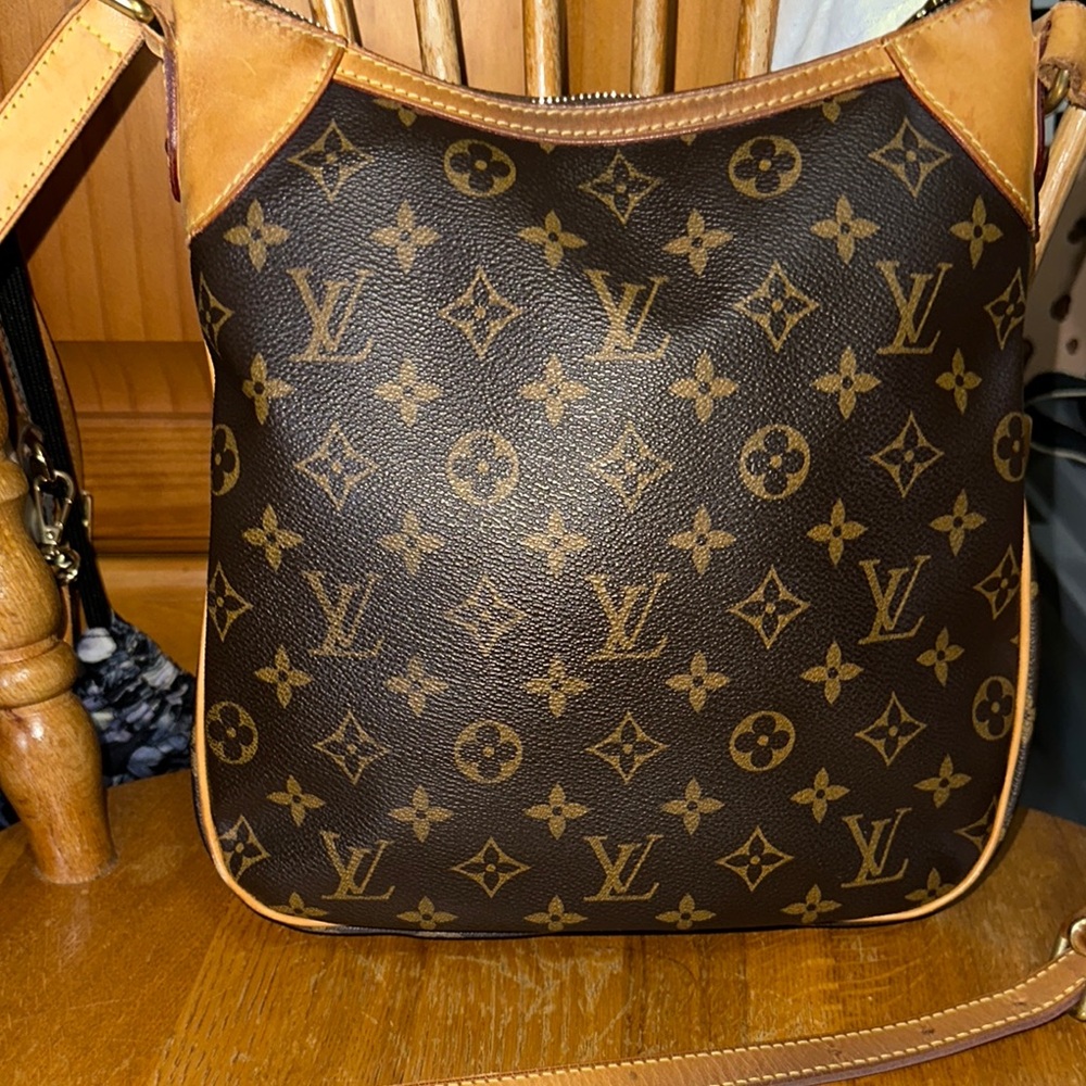Louis Vuitton Brown and Tan Crossbody Bag with Monogram Canvas